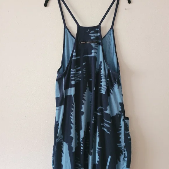 Free People Movement Hot Shot Printed Onesie Jumpsuit Winter Forest Navy Large - Picture 4 of 12